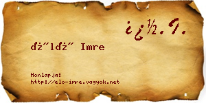 Élő Imre névjegykártya